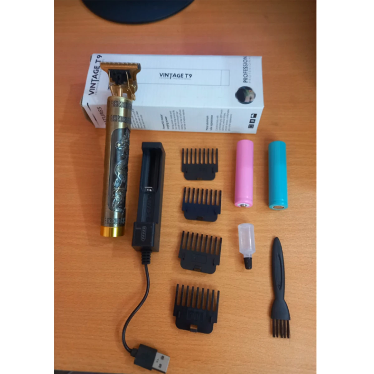 Rechargeable Vintage T9 Professional Hair Trimmer - Double Battery